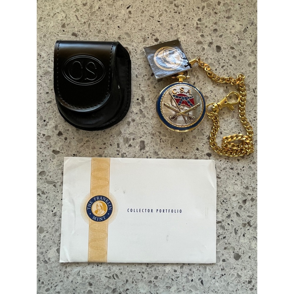 Franklin Mint Stonewall Jackson Civil War Collector Pocket Watch Jeb Stuart CSA